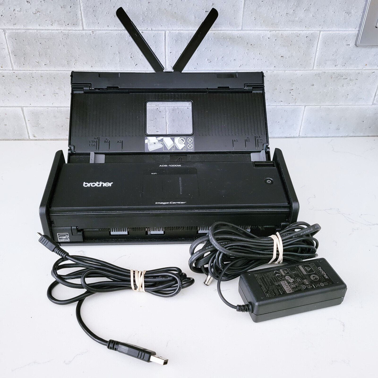 Brother ADS1000W Compact Desktop Scanner Duplex Wireless USB Image Center Tested