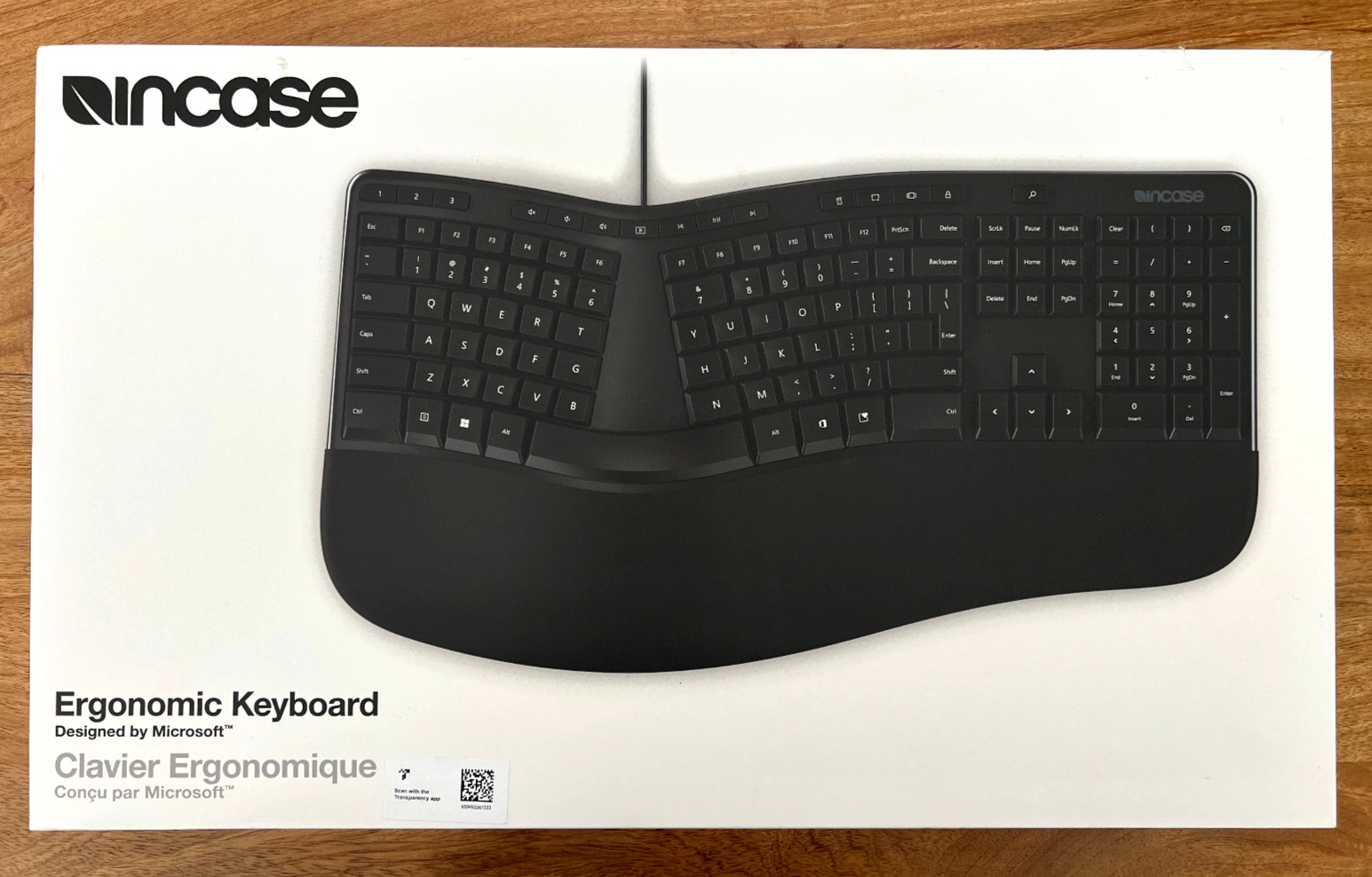 Incase Ergonomic Keyboard Designed by Microsoft, Wired Split Keyset - OPEN BOX
