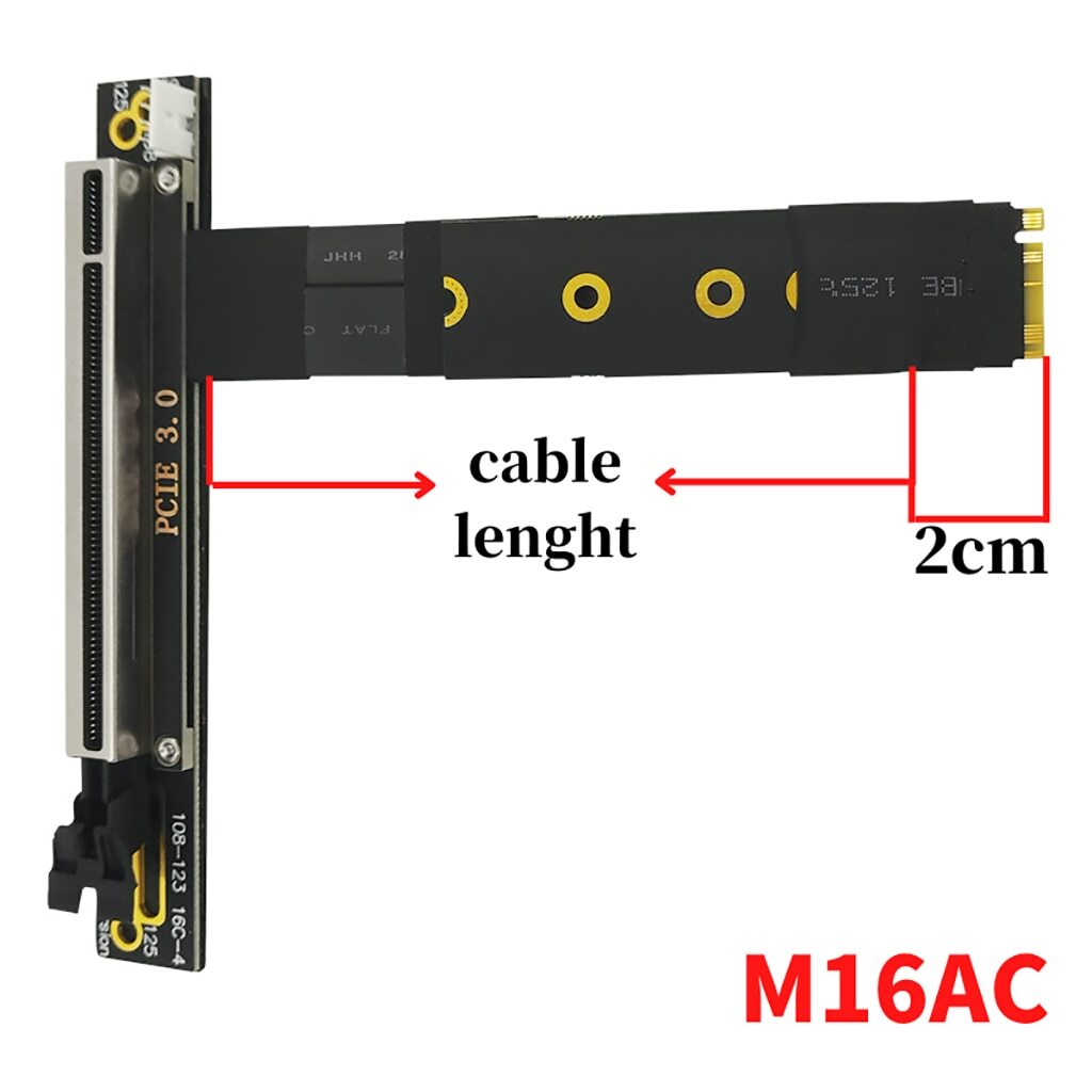 M.2-mkey to PCIE X16 NVME to PCI-E 16x Extension Adapter Cable for Graphics Card