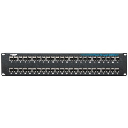 Black Box CAT5e Feed-Through Patch Panel 2U Shielded 48-Port