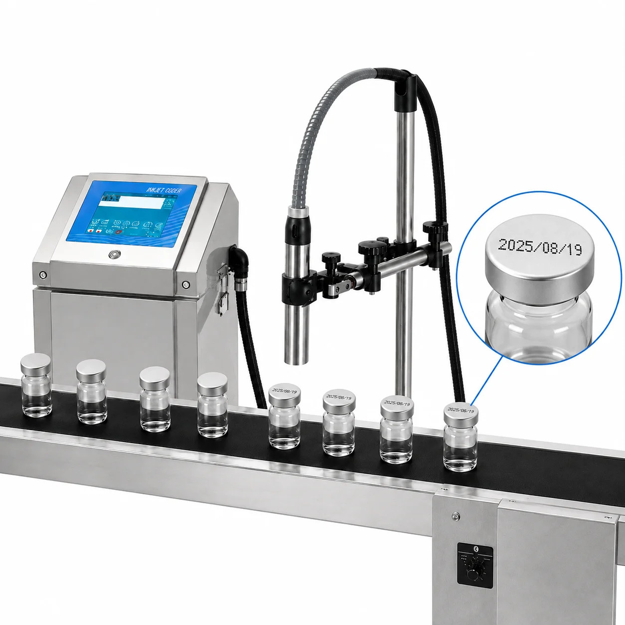 Industrial CIJ Small Character Inkjet Printer for Printing Expiry Date on Caps