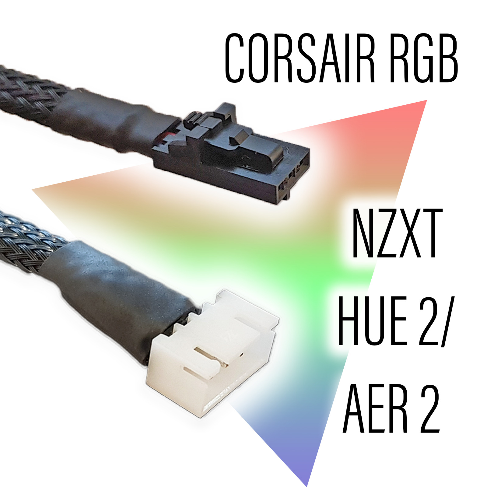 Corsair RGB to NZXT HUE RGB 2/AER RGB 2 Adapter