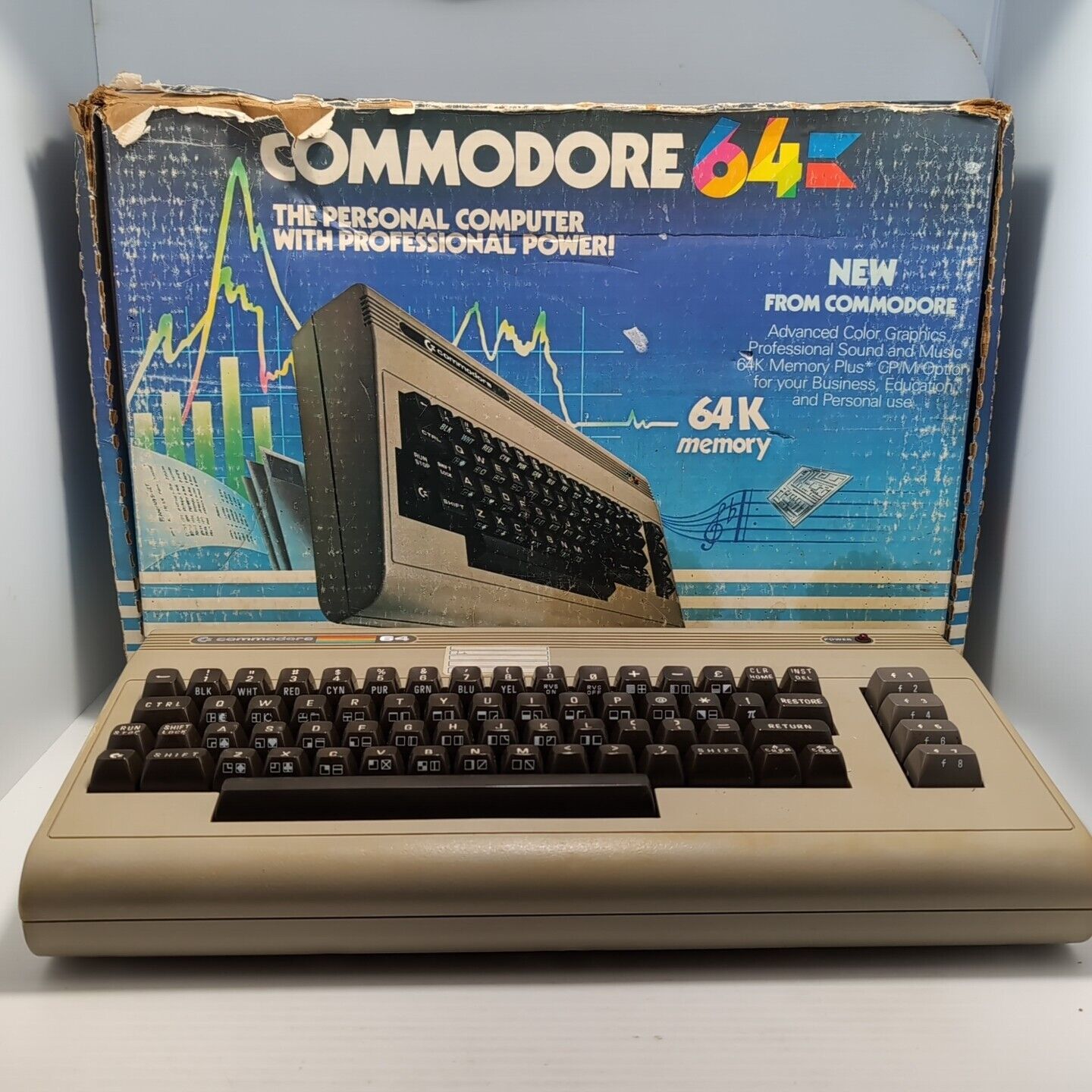 Vintage Commodore 64 Computer w/ Cord, User Guide, Software Untested - Powers ON