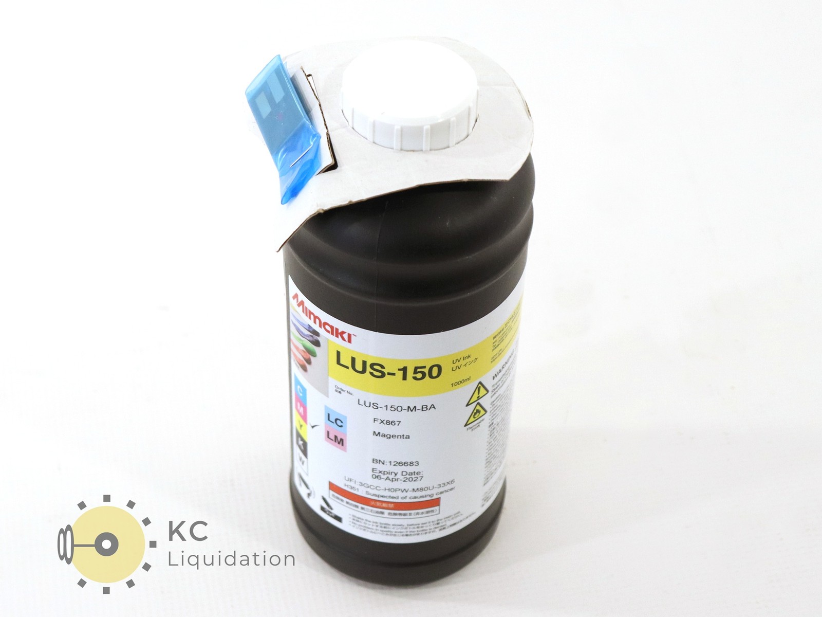 Mimaki LUS-150 1000ml UV Ink Expire 5/26 & 4/27 w/ Chip (White/Black/Magenta)