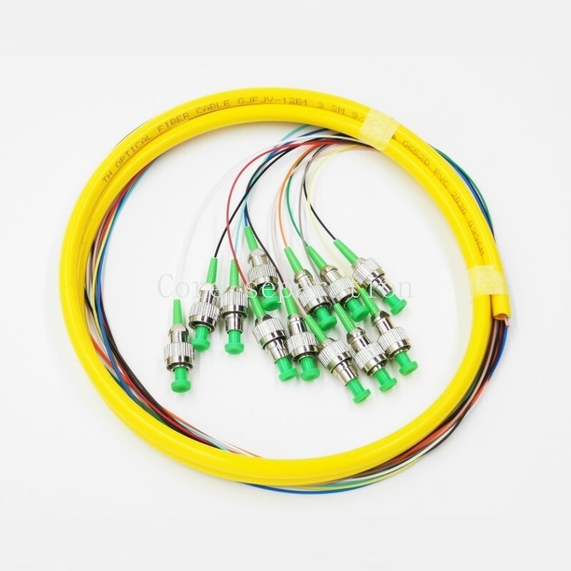 12 Fiber FC SC LC APC SingleMode SM 9/125 Bunch Fiber Optic Pigtail 1m
