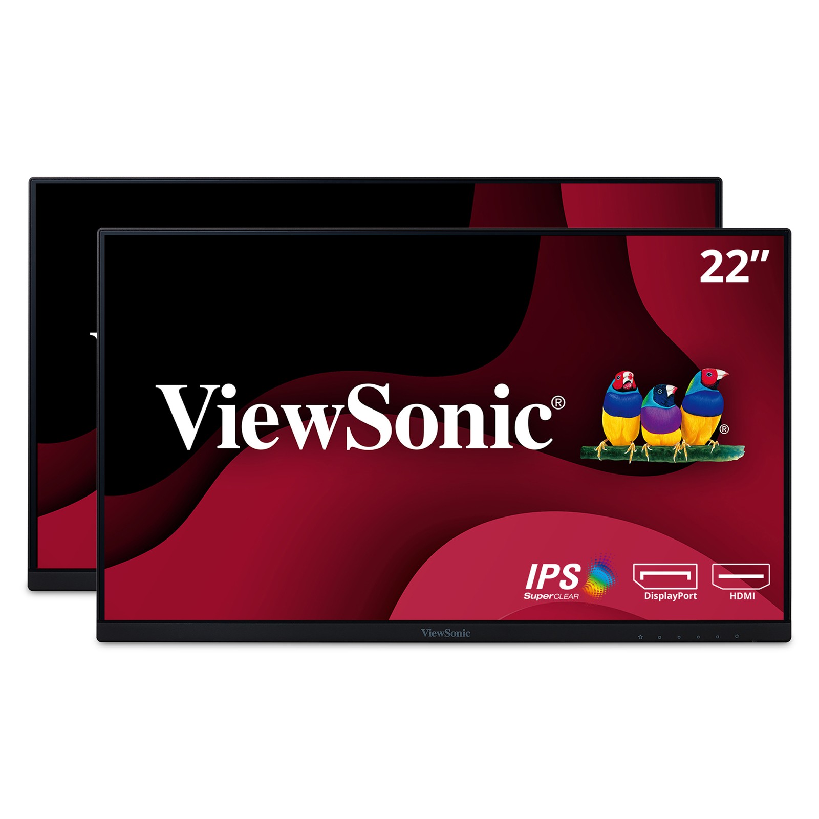 ViewSonic Dual Pack Head-Only 1080p Monitors VA2256-MHD_H2, HDMI DisplayPort