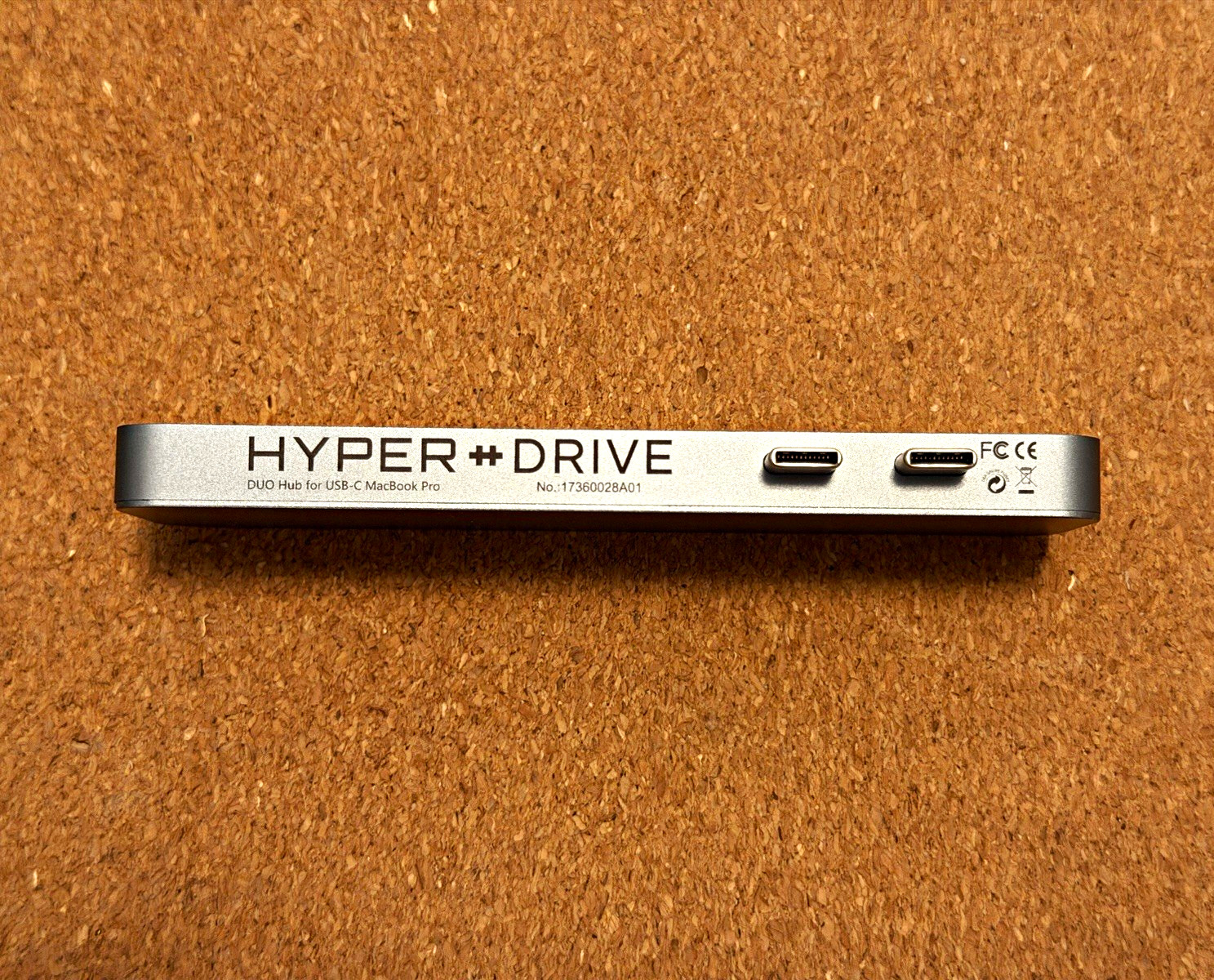 HYPER DRIVE Duo USB-C Hub Adapter, HDMI USB 3.0 USB-C, Portable, Silver