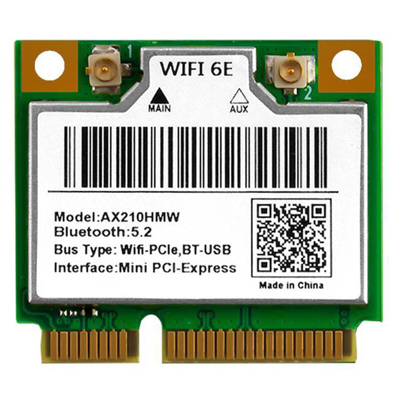 AX210HMW Half Size PCIe Wireless Card for Laptop PC Wi-Fi 6E Bluetooth Network