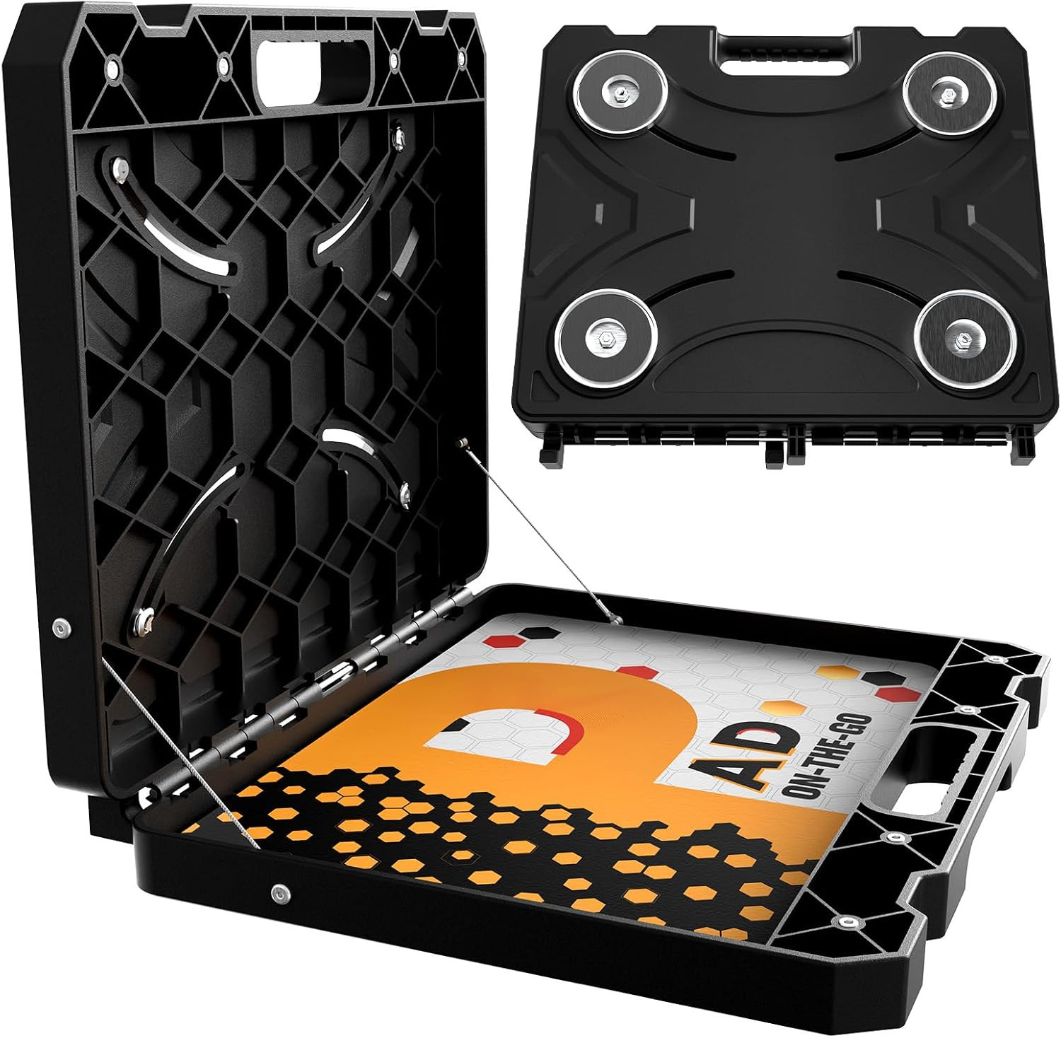 Portable Magnetic Workstation Case, Heavy-Duty Laptop Stand & Tool Organizer, Ha
