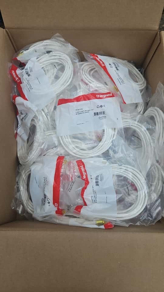 Legrand Cat6A 15ft Ethernet Cable Network Wire Internet Patch, Lot of 50 Cables