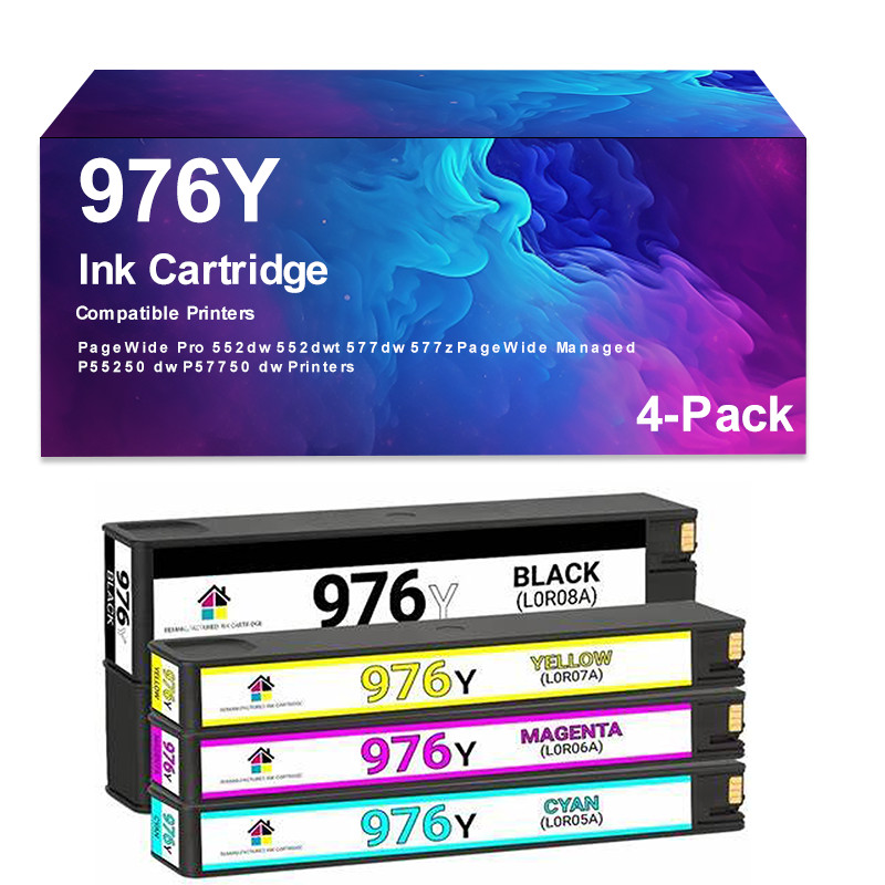 4 Pack 976Y Ink Cartridge Compatibl for Pro 552dw 552dwt 577dw 577z P55250dw