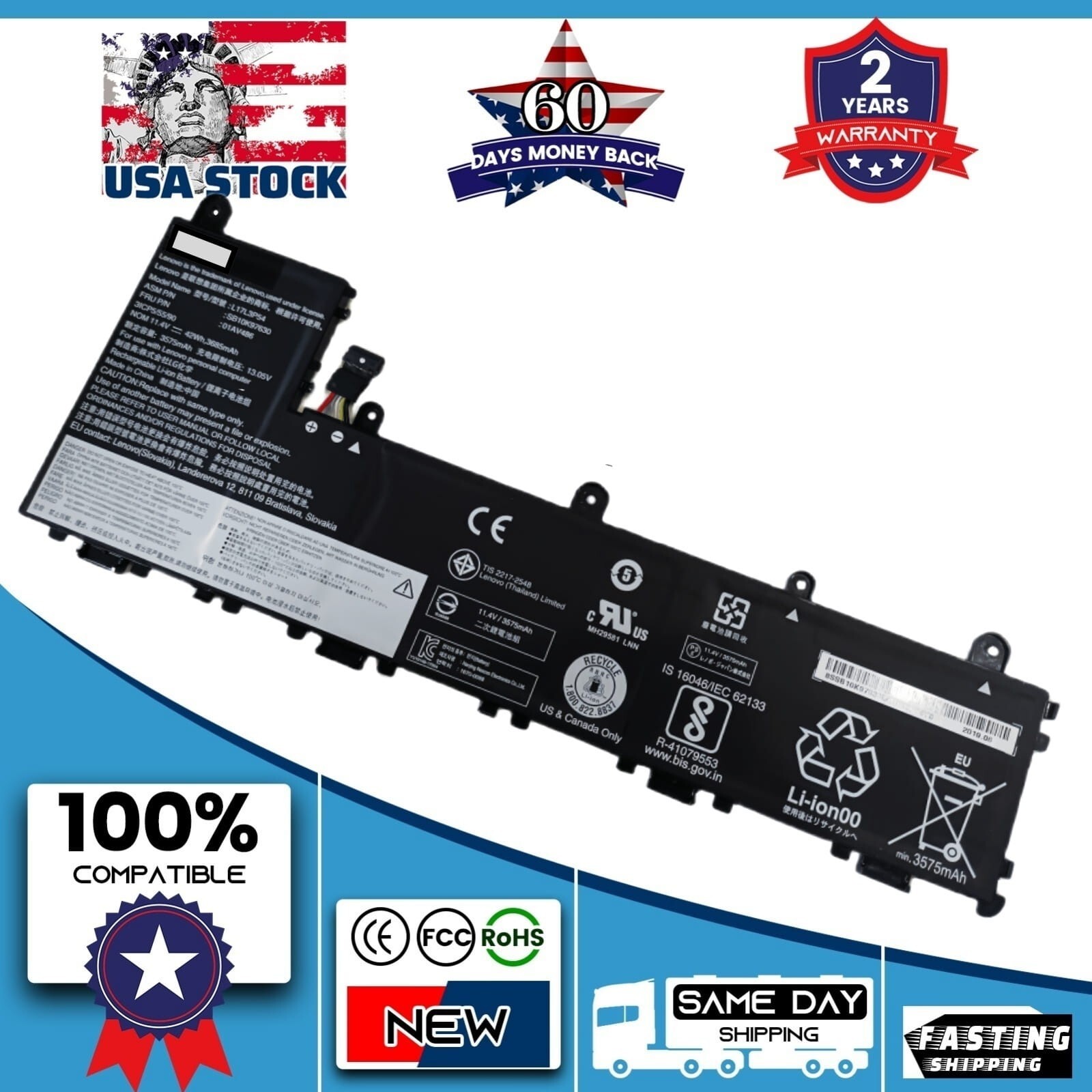 Original L17L3P54 L17M3P56 01AV486 01AV487 Battery for ThinkPad Yoga 11e 5th Gen