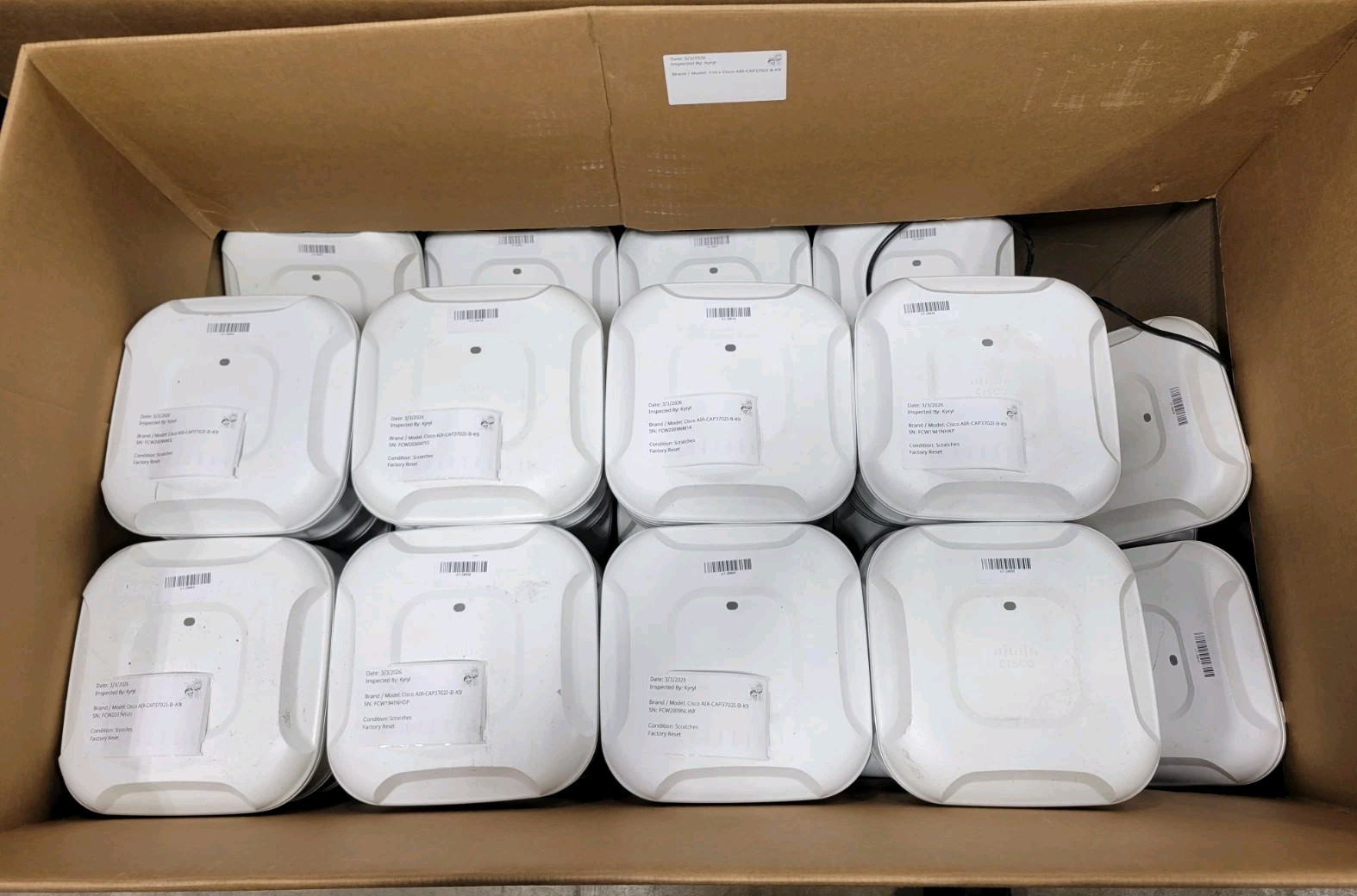 Lot of 171  Cisco Aironet 3700 Dual Band Access Point AIR-CAP3702I-B-K9
