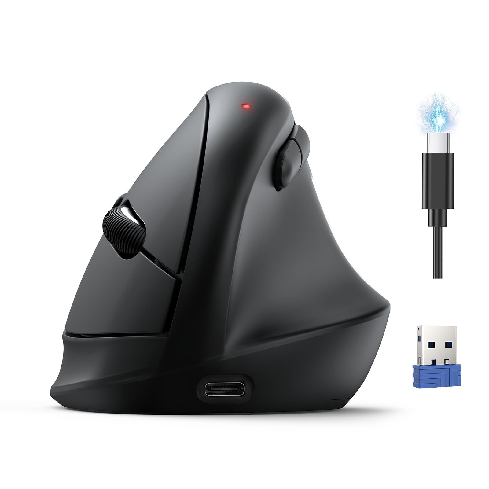 TECKNET Ergonomic Mouse, Wireless Bluetooth Vertical Mouse (BT5.3/3.0 & 2.4G) Re
