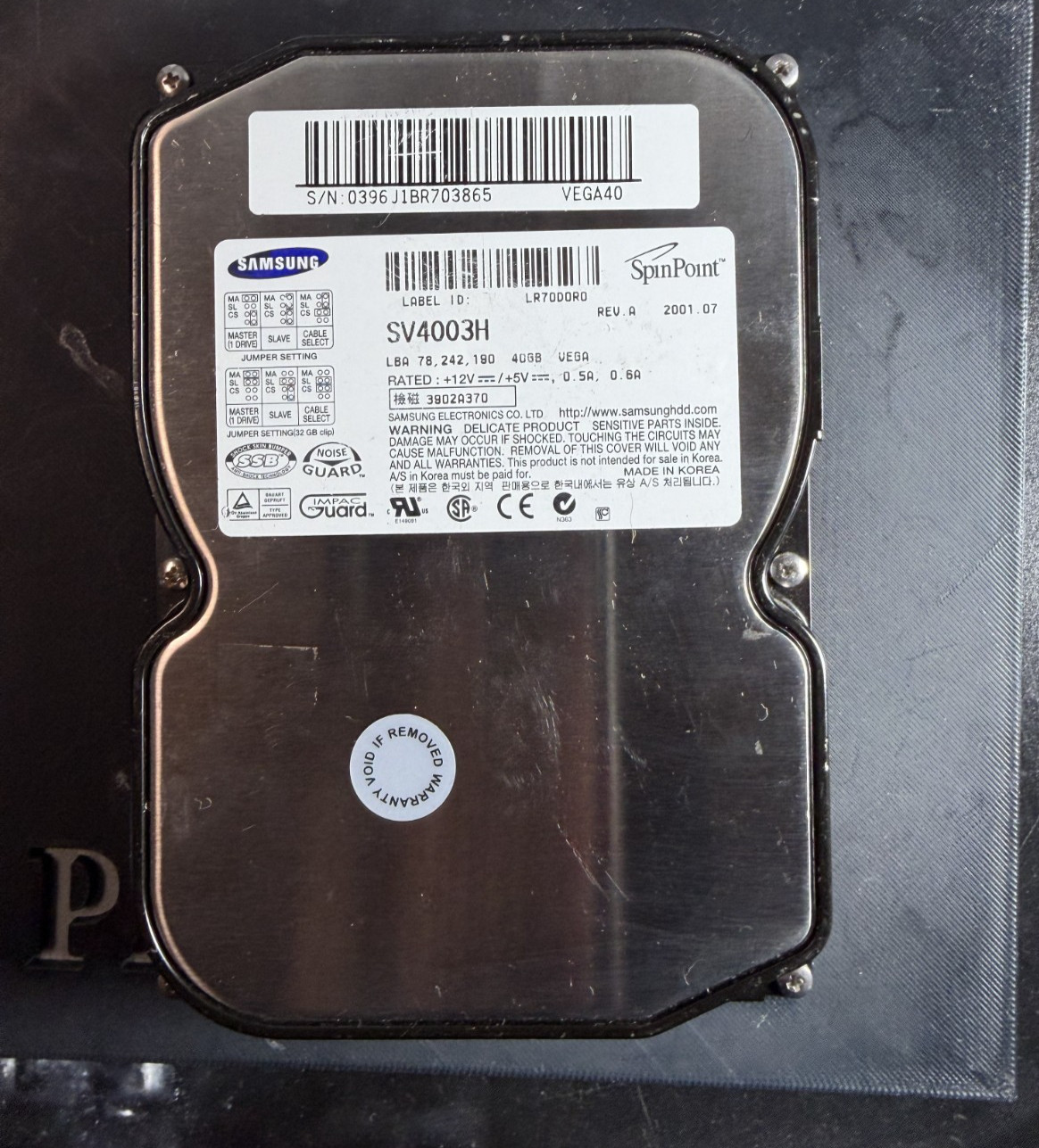 Samsung Spinpoint SP4003H 40GB Internal IDE 5400RPM 3.5" Hard Drive