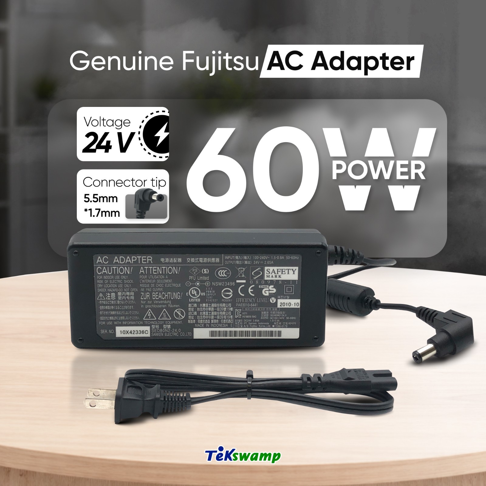 Genuine Fujitsu AC Charger Adapter for ScanSnap S1500 S1500M Scanner