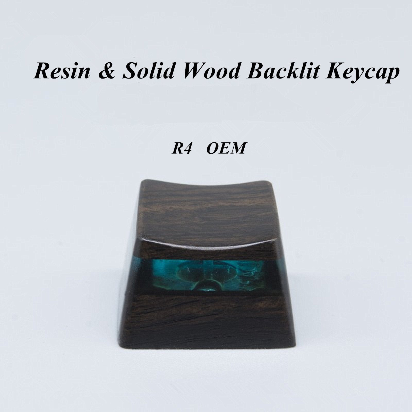 Handmade Resin + Solid Wood Backlit Keycap R4 Artisan For MX Mechanical Keyboard
