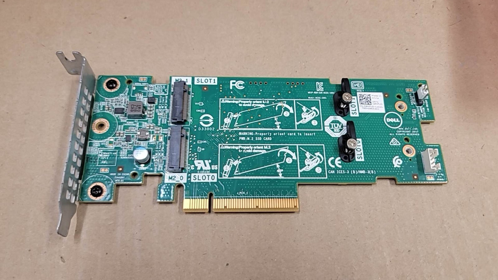 Dell Boss Card M.2 2x SSD PCIe Low Profile 2MFVD 3JT49 61F54 72WKY K4D64