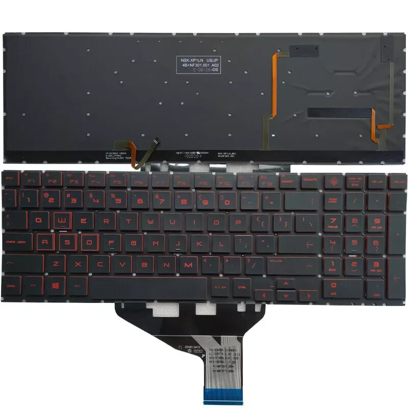 for HP Omen 15-dc US Layout Keyboard Red Backlit Laptop Replacement