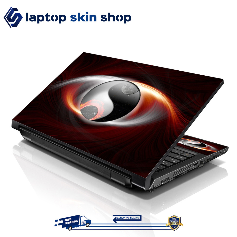 Laptop Skin Sticker Decal Cover for Notebook Apple YingYang Earth Moon 13-16 in