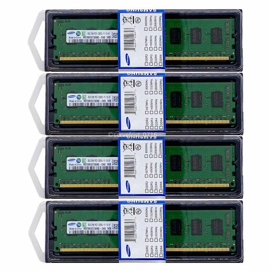 Samsung 32GB (4x8GB) DDR3-1600 PC3-12800 240PIN Desktop DIMM Non-ECC Memory 1.5V