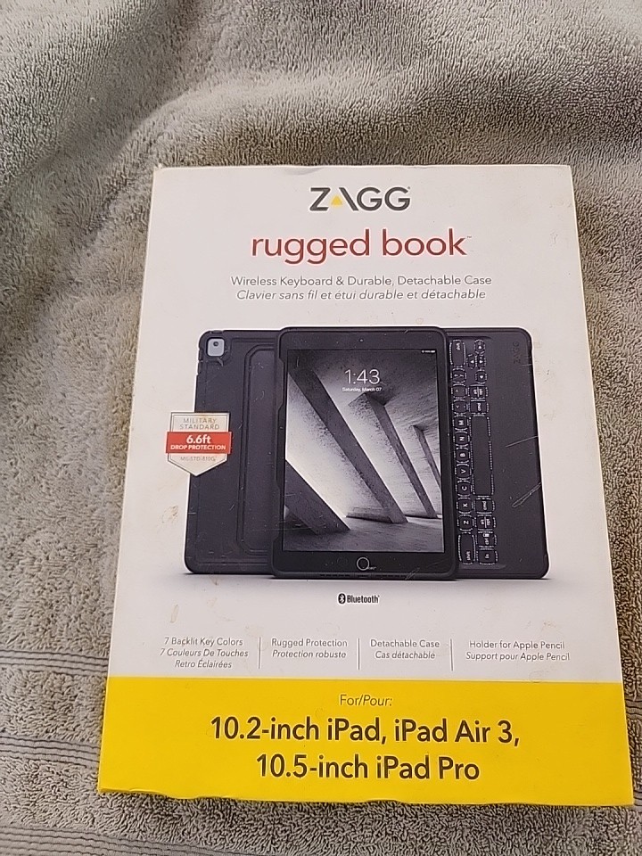 ZAGG Rugged Book Case w/ Wireless Detachable Keyboard for 10.2" 10.5" iPad Air 3