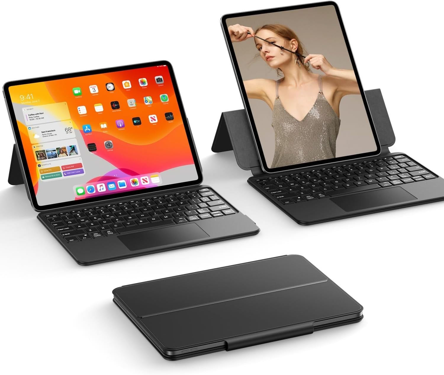 MAGIC JOHN iPad Case with Keyboard, Magic Keyboard Case with Wireless Multi