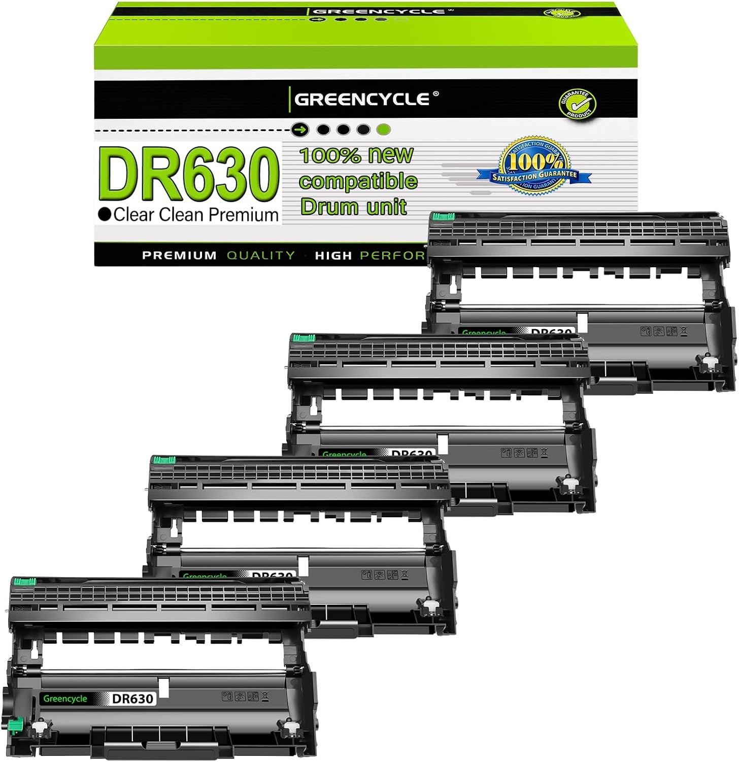 4 Pack DR630 Drum Unit Compatible with Brother DCP-L2520DW DCP-L2540DW HL-L2300D
