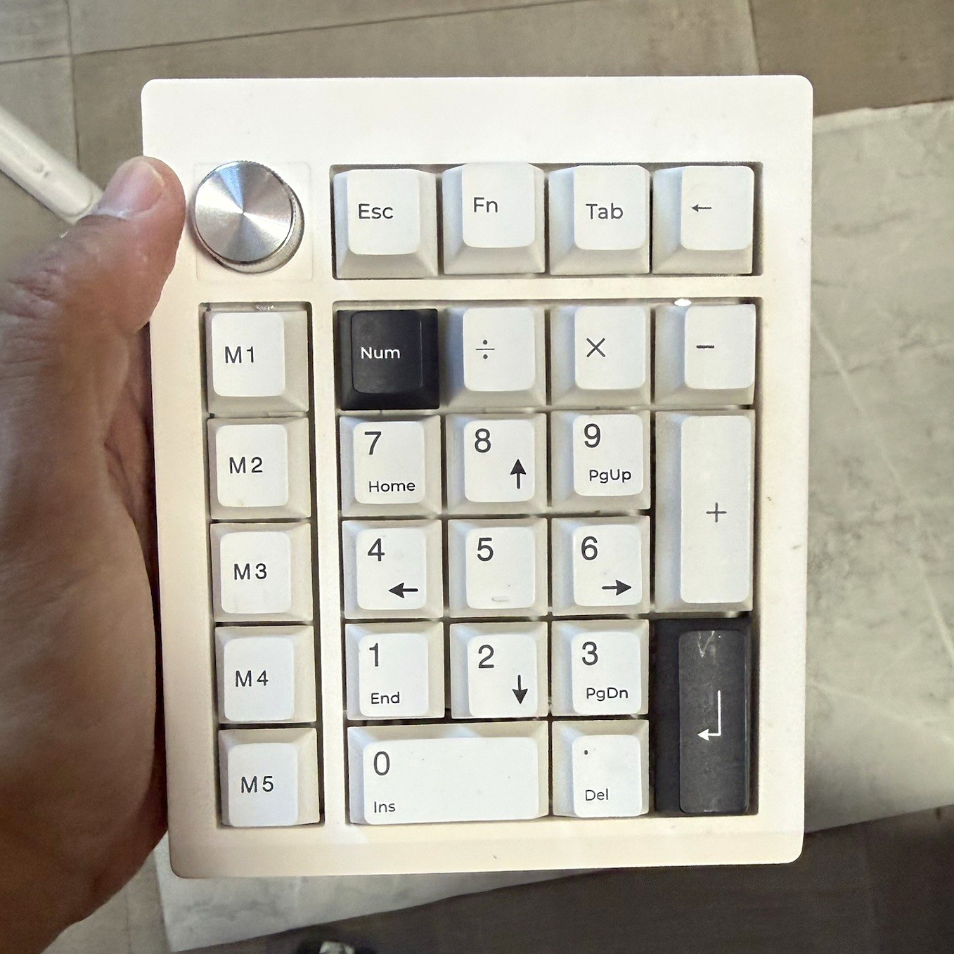ZUOYA GMK26 26-Key Mechanical Numeric Keypad Tri-Mode USB-C, White Knob