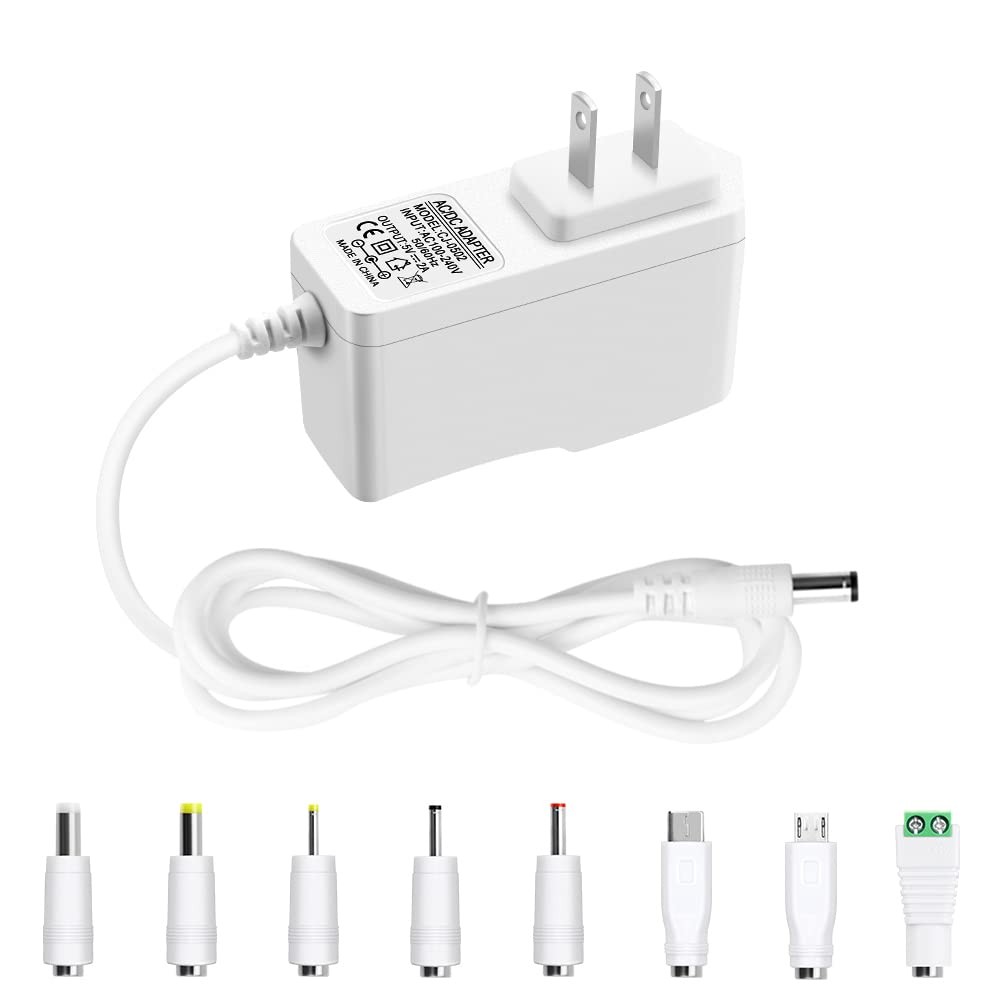 Arkare 5V 2A Power Adapter DC Supply 2000mA AC 2A, White 