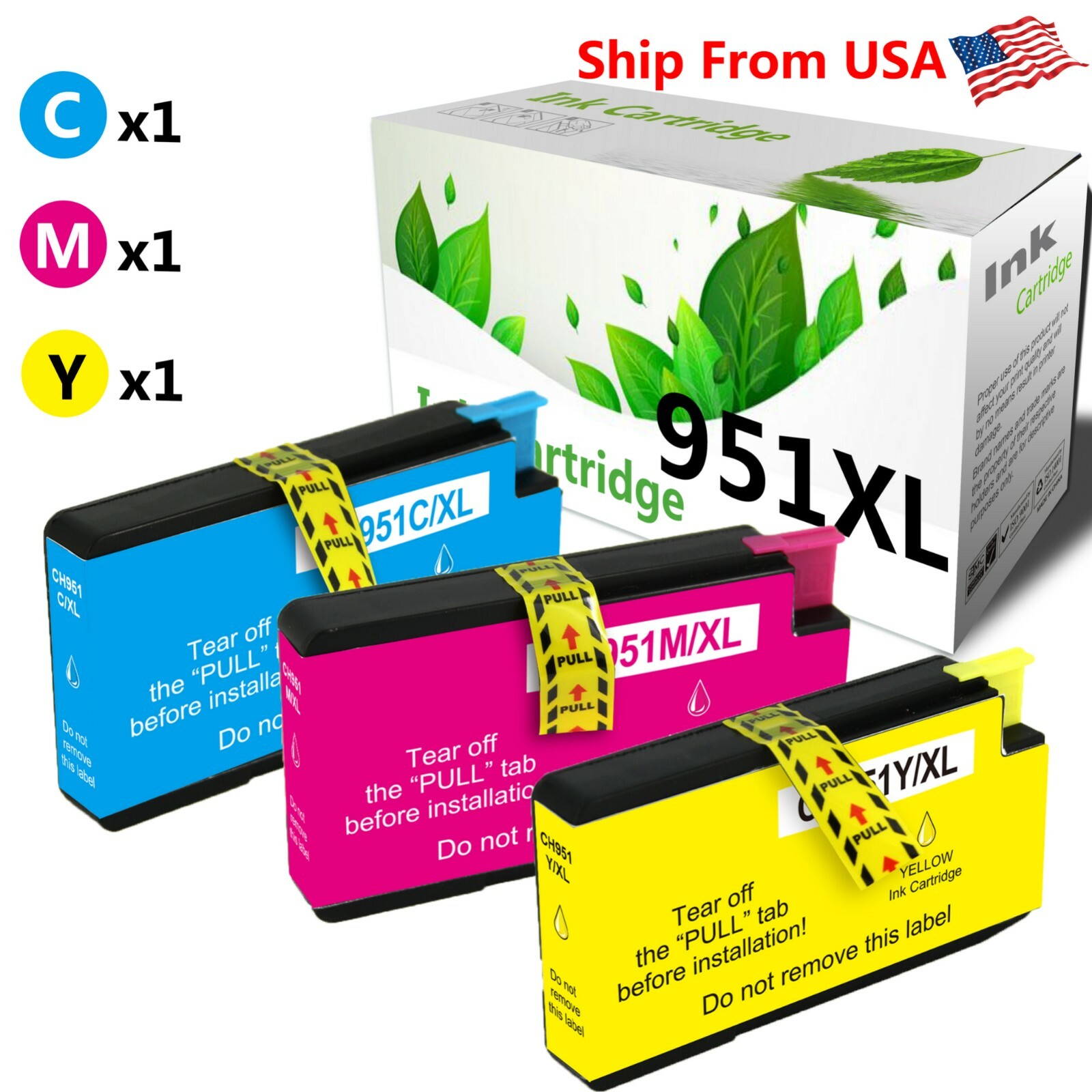 3 PK 951XL 951 XL Ink Cartridge for Officejet Pro8600 Pro276dw Pro8640