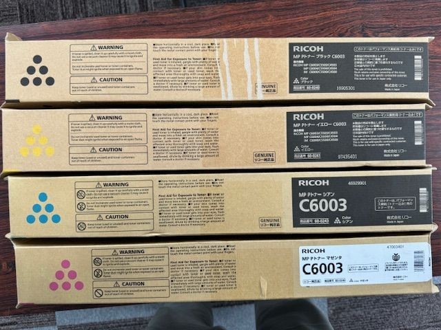 Ricoh MP P Toner C6003 Genuine 4 Color Set Black Cyan Magenta Yellow Japan