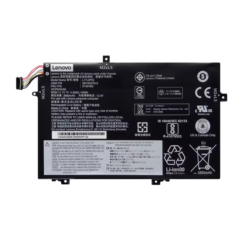 Original 45Wh L17L3P52 01AV463 Battery for Lenovo ThinkPad L480 L580 L17C3P52 US