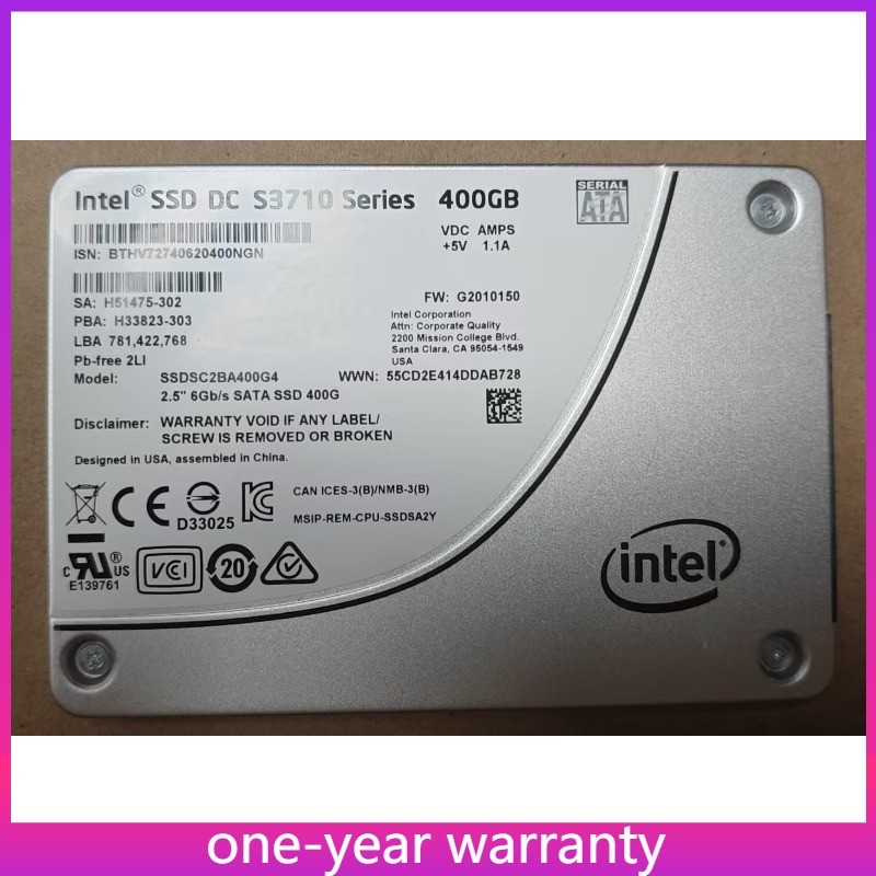 Intel DC S3710 Series 400GB SSD MLC 2.5" SATA SSDSC2BA400G4 Solid State Drive