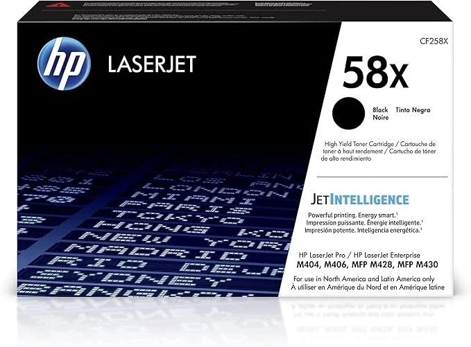 Genuine HP 58X High Yield Black Toner Cartridge CF258X