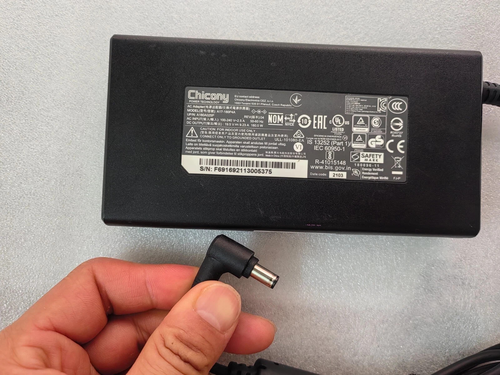 For ASUS ROG Swift PG27UQ 4K Monitor 19.5V 9.23A A17-180P4A 180W AC Adapter OEM