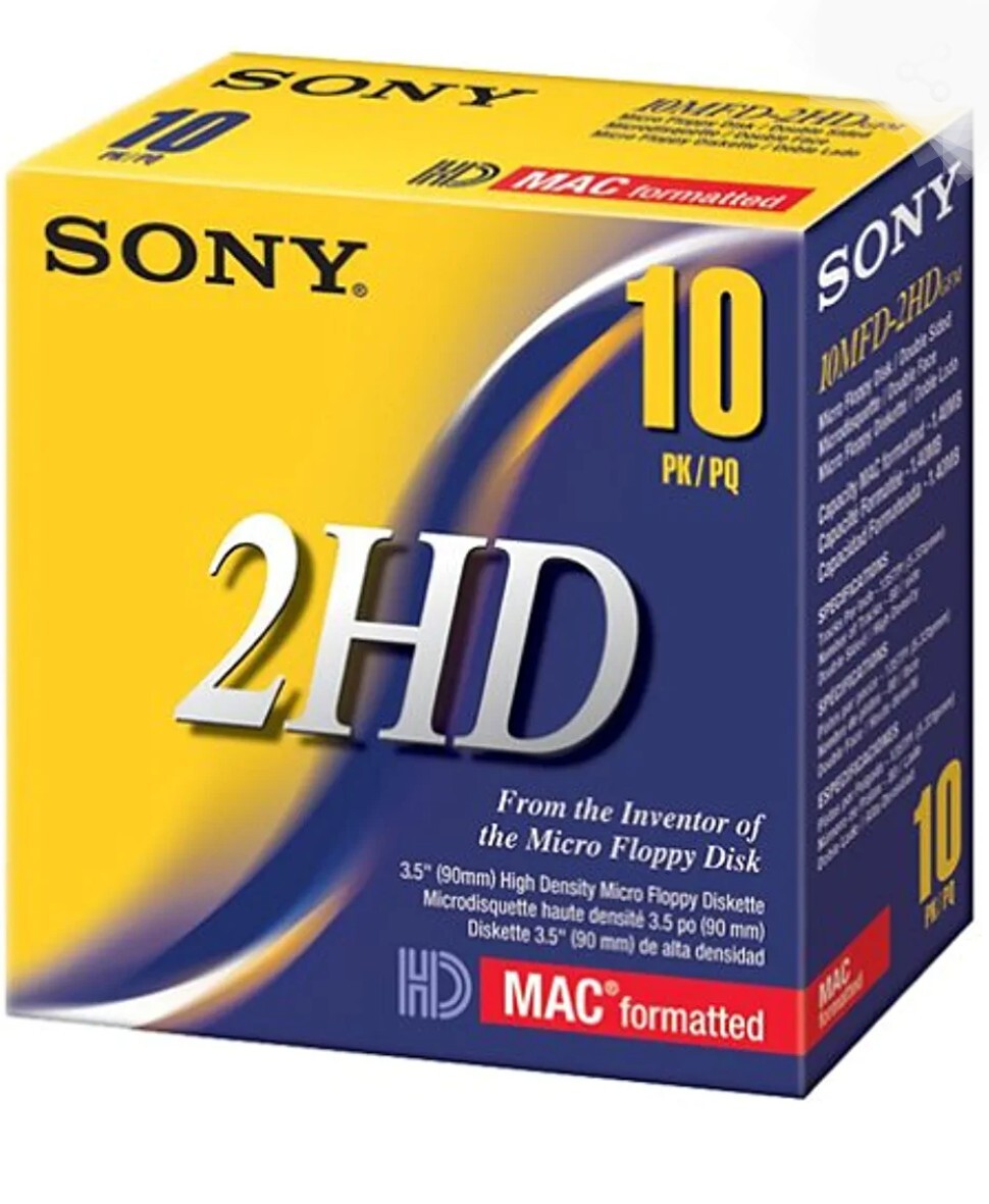 Sony 100MFD-2HD 1.44MB Double Sided Micro Floppy Diskettes (Pack of 25)