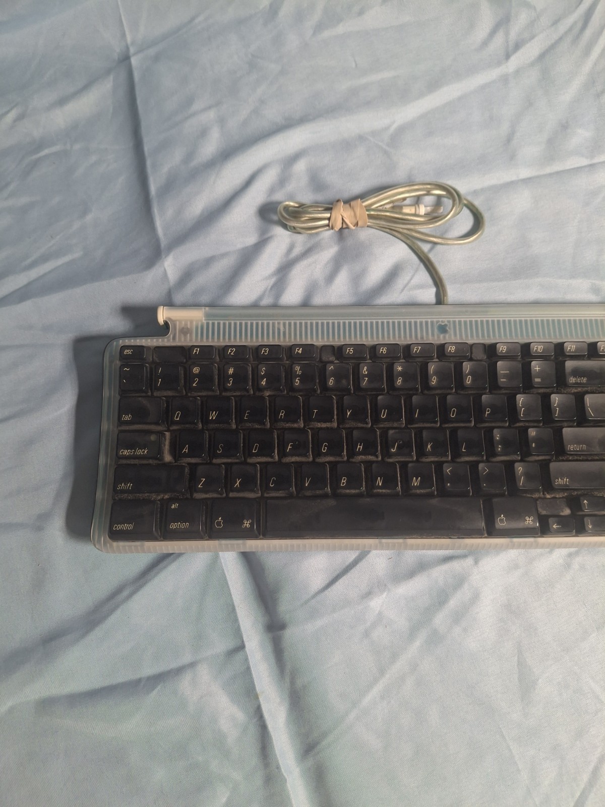 Vintage Apple USB M2452 (1998) Teal Blue iMac Extended Keyboard 