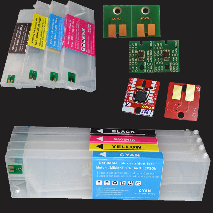  6color/set Refillable cartridge with Permanent ARC chip for Roland ECO-SOL MAX2