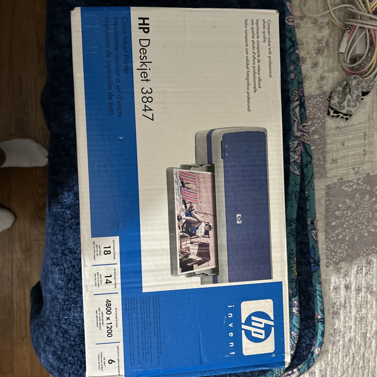 HP Deskjet 3847 Standard Color Inkjet Printer New On Box Tech
