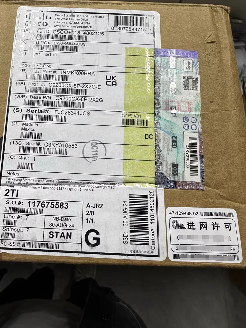 1PC C9200CX-8P-2X2G-E Cisco Catalyst 9200CX 8-port 1G, PoE+, Network Essentials