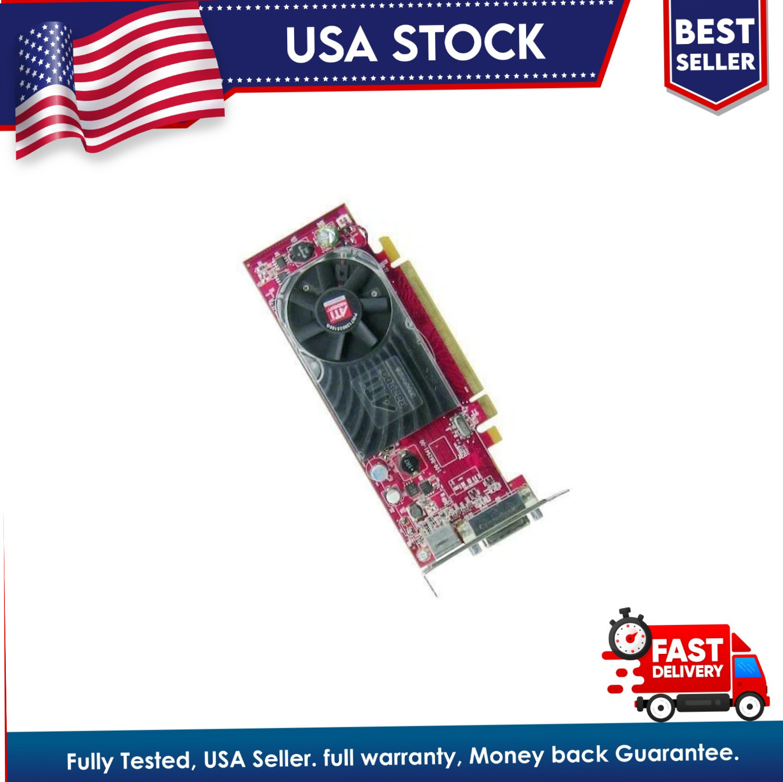 Dell OptiPlex 760 Radeon Video Card 256MB PCI-E GPU Y103D 0Y103D Tested