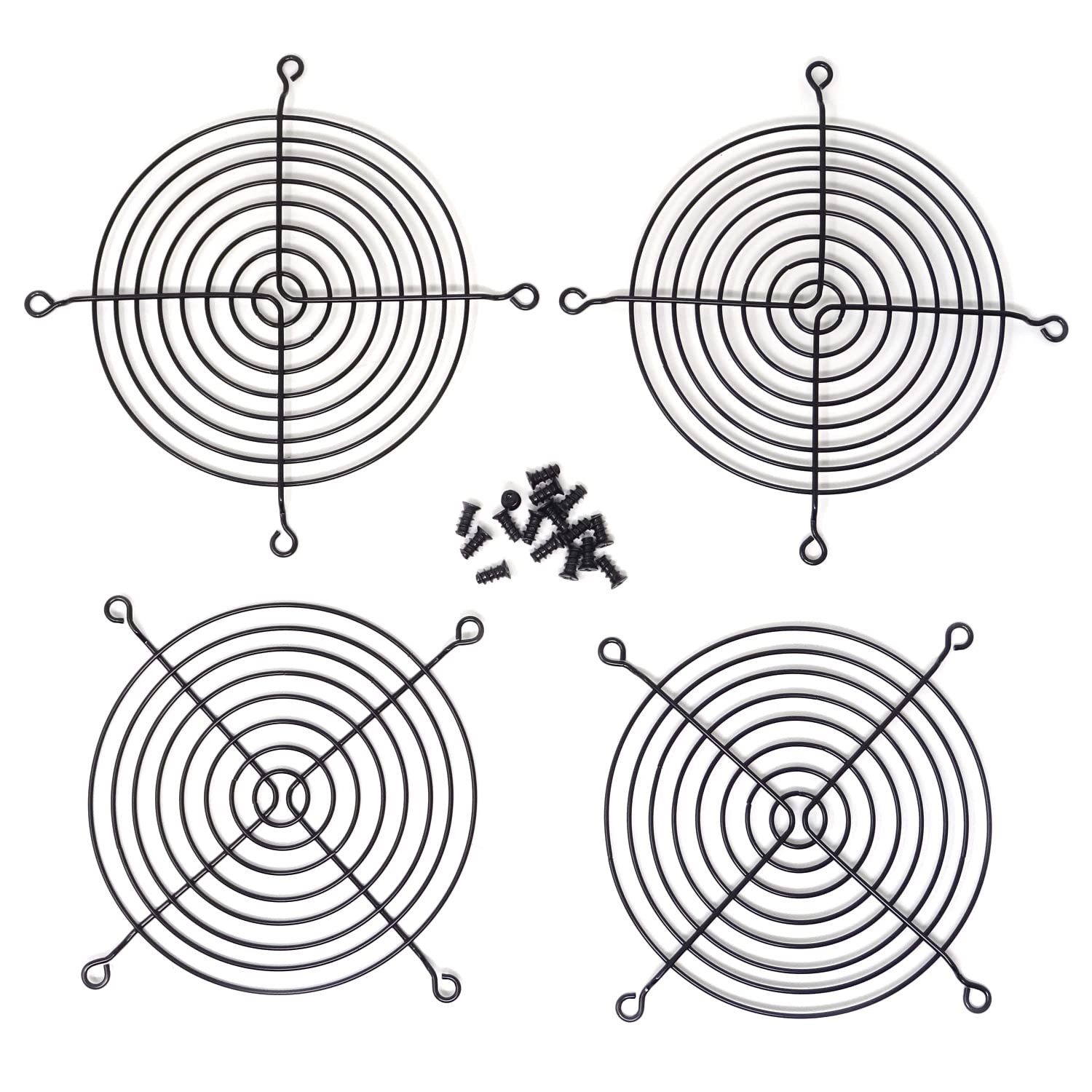 4PCS 120mm Computer Case Fan Grills Guards with Mounting Screws Black