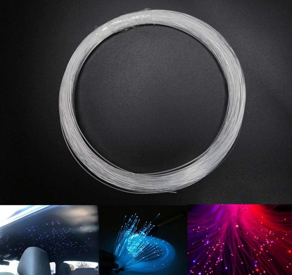 AZIMOM PMMA Plastic End Glow Fiber Optic Cable 1mm(0.04in) 50m(164ft)/Roll for S