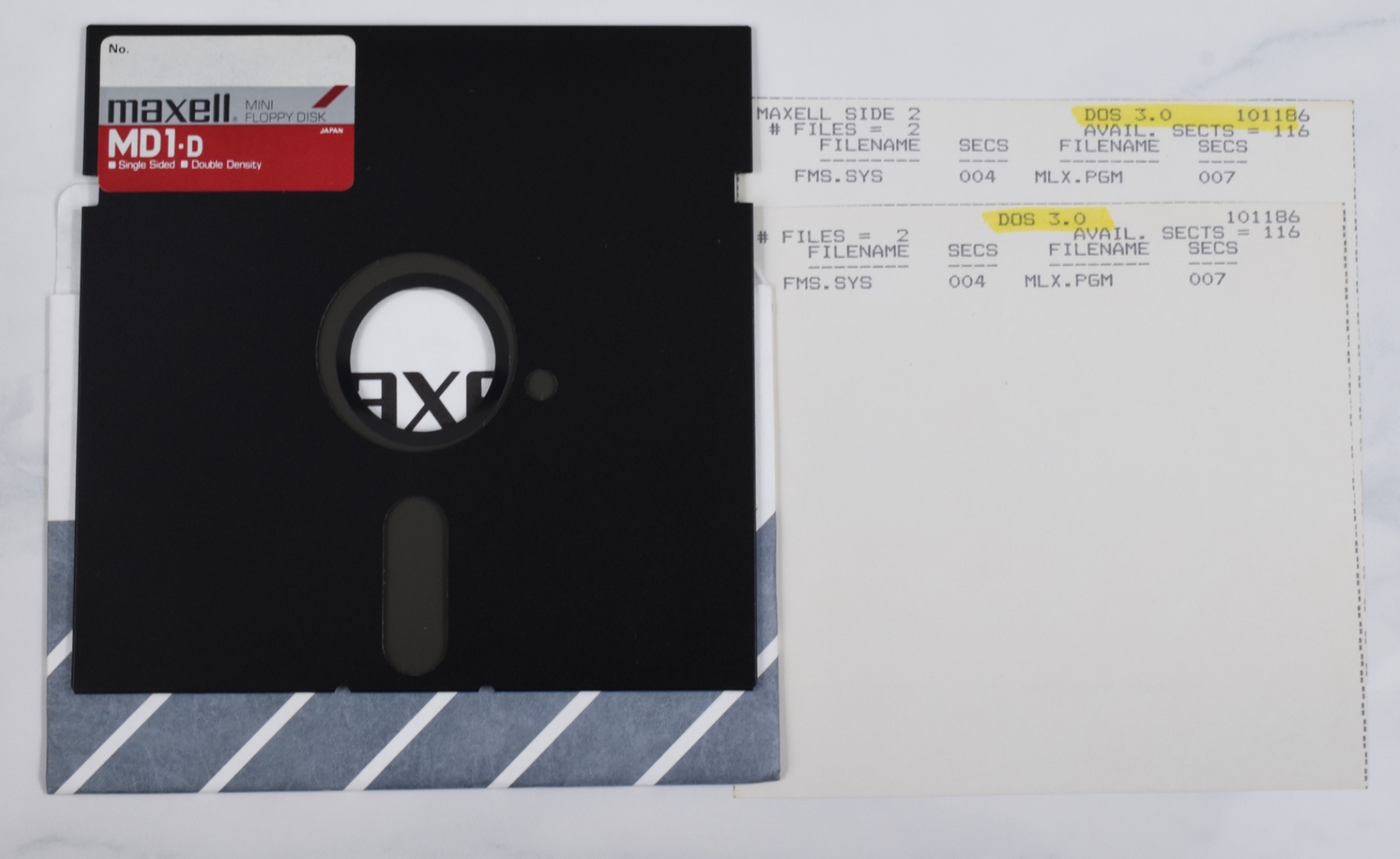 Vintage Maxell Computer Floppy Disk-Rare, Collectible, Untested, As-Is (DOS 3.0)