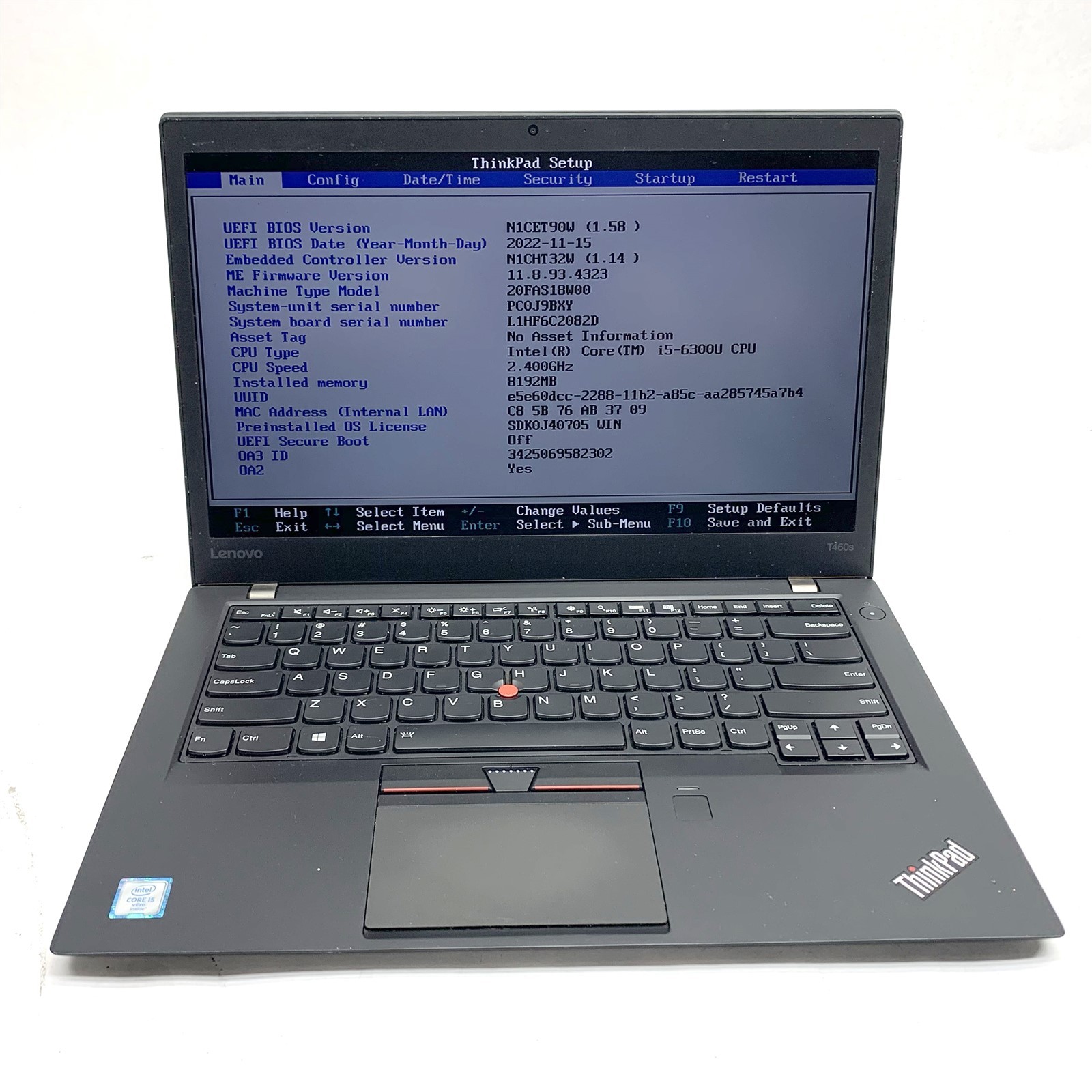 Lenovo ThinkPad T460s 14" Ultrabook PC Intel i5-6300U 2.40GHz 8GB No Drive, OS