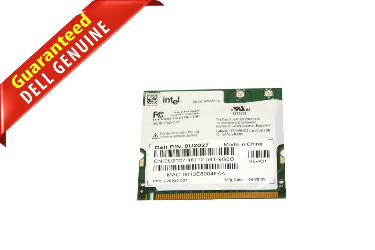 Lot of 2 Dell Intel Pro / Wireless 802.11b Mini PCI Wireless Card U2027 WM3A2100