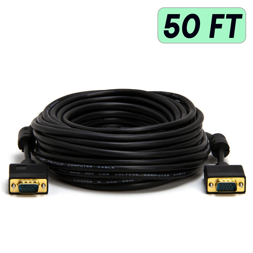 VGA Monitor Cord VGA to VGA Cable Full HD 1080p HD15 SVGA Laptop TV Male to Male