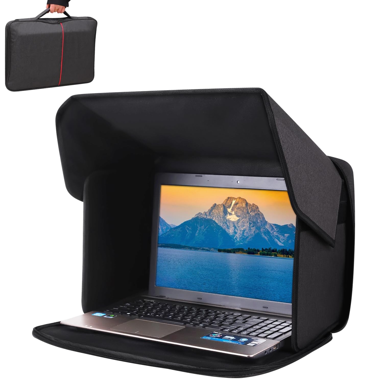Portable Laptop Sun Shade Foldable Privacy Shield Hood Fits 1214 Inch Case
