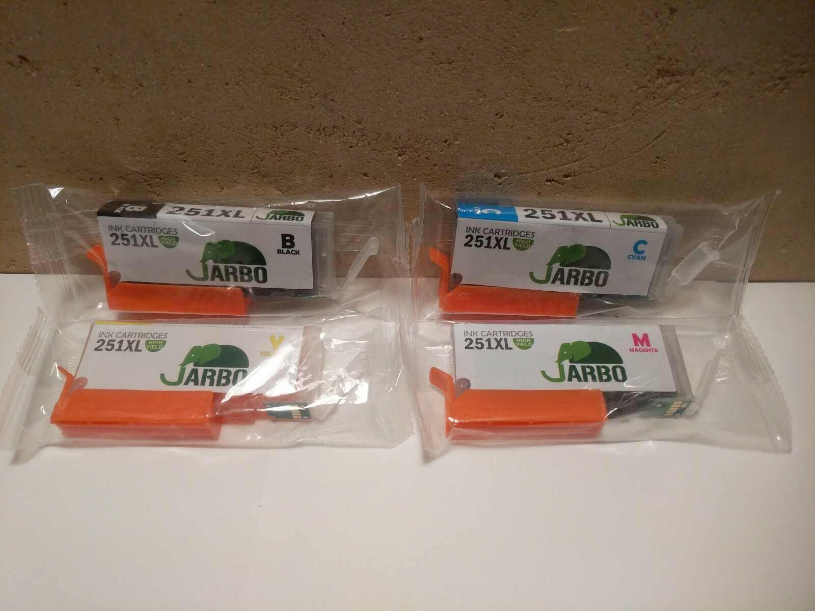 Jarbo Ink Cartridges 251XL Black Cyan Magenta Yellow Sealed Cartridges Canon